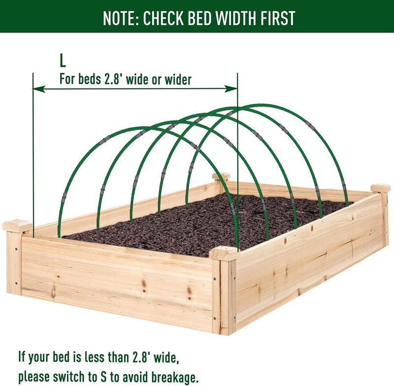 MAXPACE Greenhouse Hoops for DIY 2.8ft or Wider Grow Tunnel, Rust-Free Fiberglass Support Hoops Frame for Garden Fabric, DIY Plant Support Garden Stakes, Gardening Supplies, 25pcs - Image 3